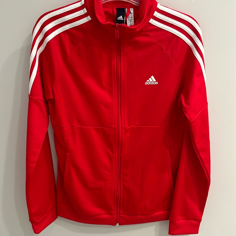 Adidas track jacket in red